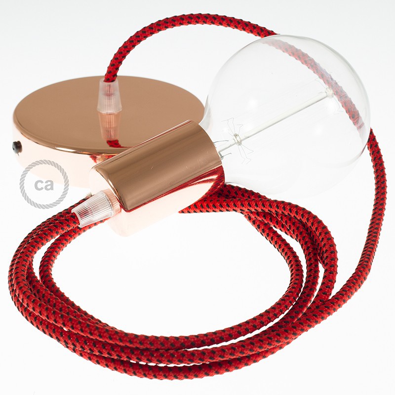 Pendel único, lámpara colgante cable textil Red Devil 3D RT94