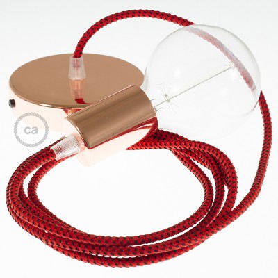 Pendel único, lámpara colgante cable textil Red Devil 3D RT94