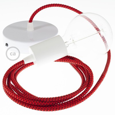 Pendel único, lámpara colgante cable textil Red Devil 3D RT94