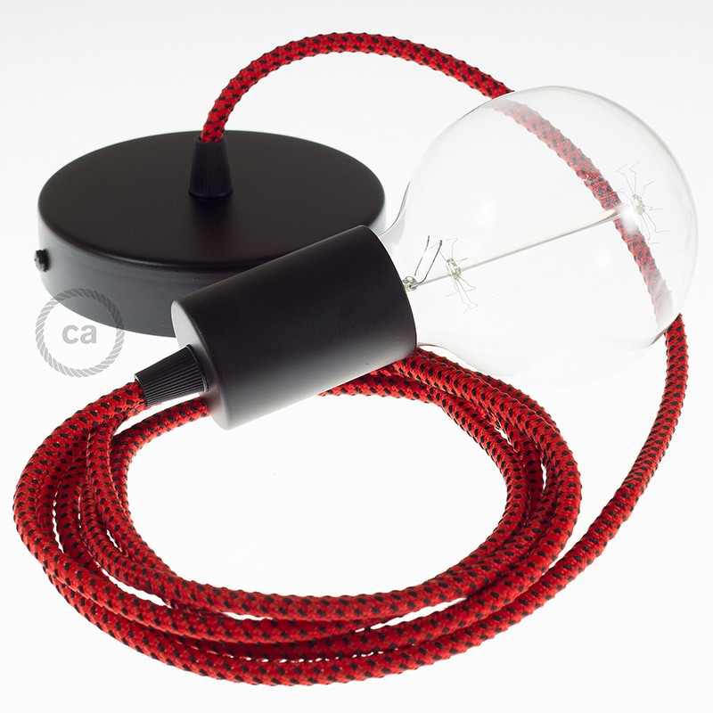 Pendel único, lámpara colgante cable textil Red Devil 3D RT94