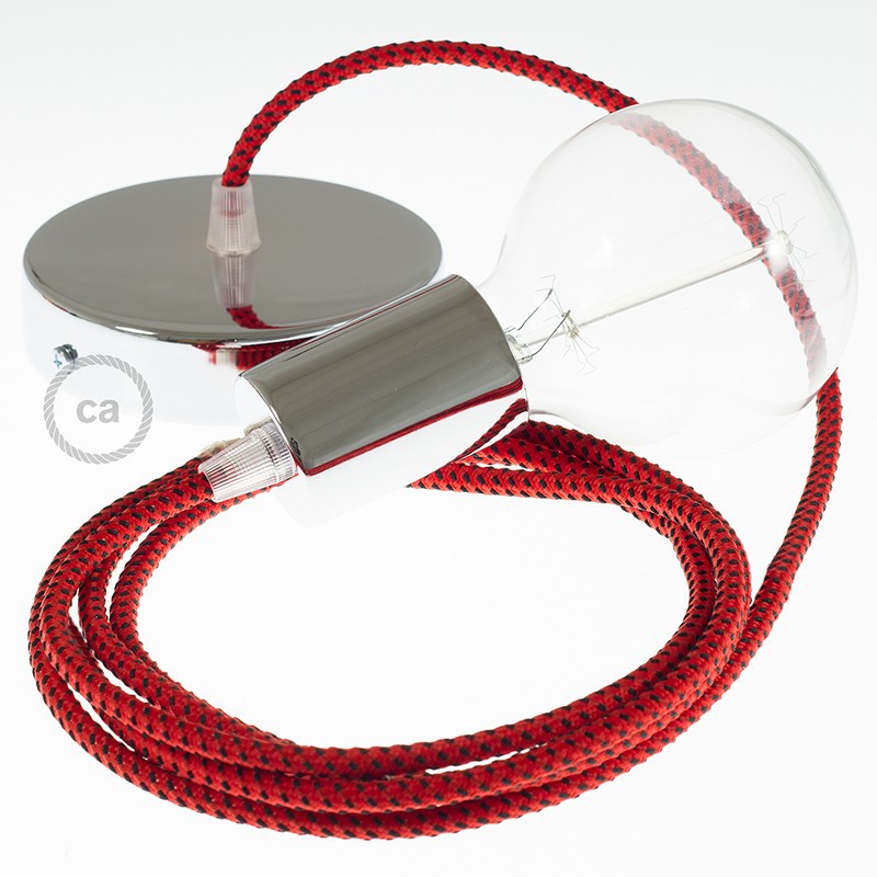 Pendel único, lámpara colgante cable textil Red Devil 3D RT94
