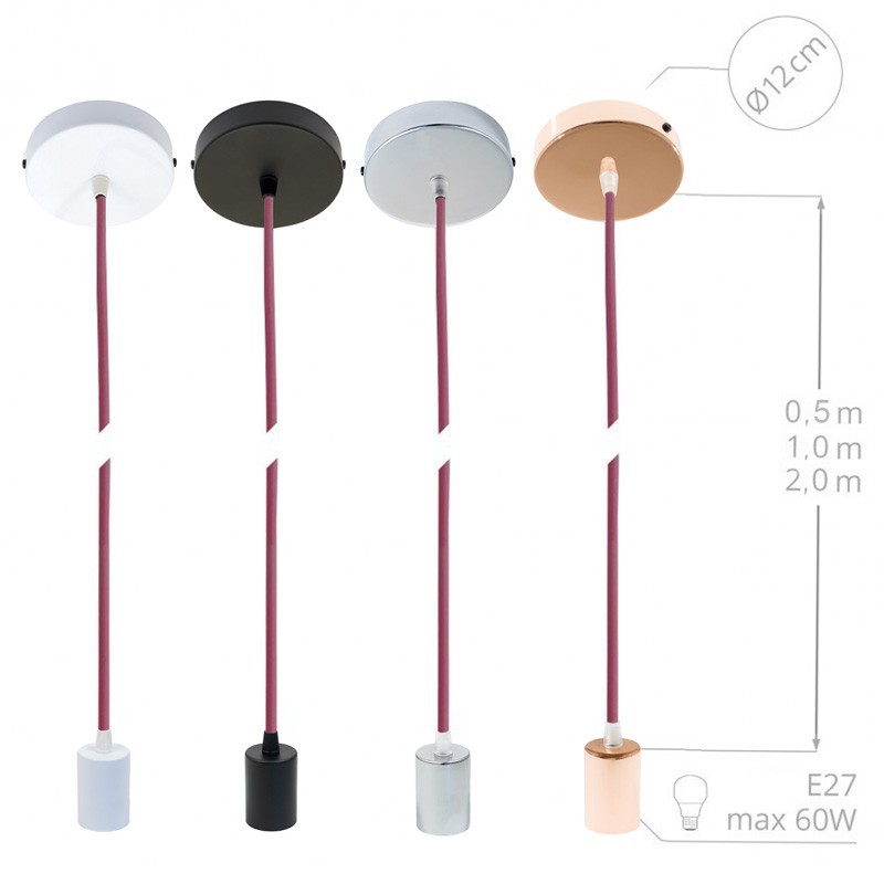 Pendel único, lámpara colgante cable textil Red Devil 3D RT94
