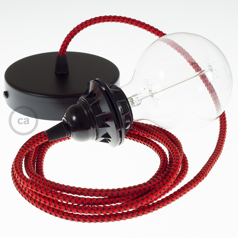 Pendel para pantalla, lámpara colgante cable textil Red Devil 3D RT94