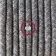 Pendel único, lámpara colgante cable textil Gris en Lino Natural RN02