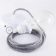 Pendel para pantalla, lámpara colgante cable textil Gris en Lino Natural RN02