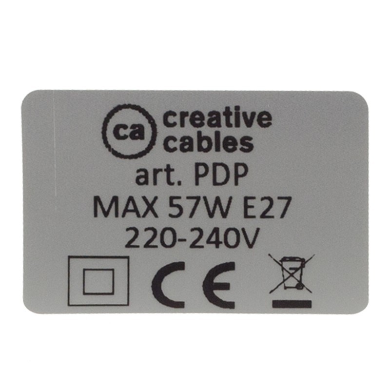 Pendel en porcelana, lámpara colgante cable textil Pixel Hielo RX04