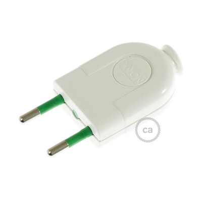 Clavija Blanca 2 Polos 10A (pequeña) – IMQ – Made in Italy