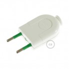 Clavija Blanca 2 Polos 10A (pequeña) – IMQ – Made in Italy