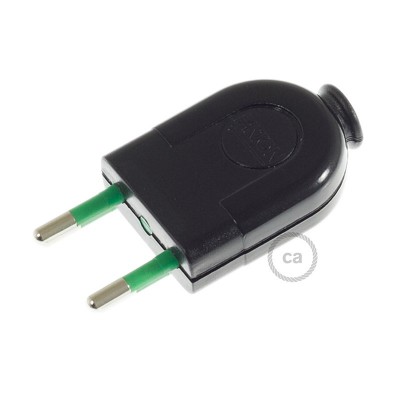 Clavija Negra 2 Polos 10A (pequeña) – IMQ – Made in Italy