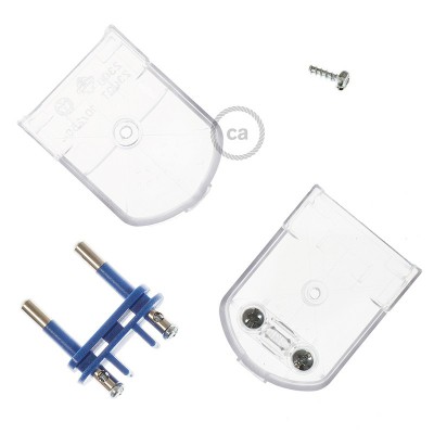 Clavija Transparente 2 Polos 10A (pequeña) – IMQ – Made in Italy