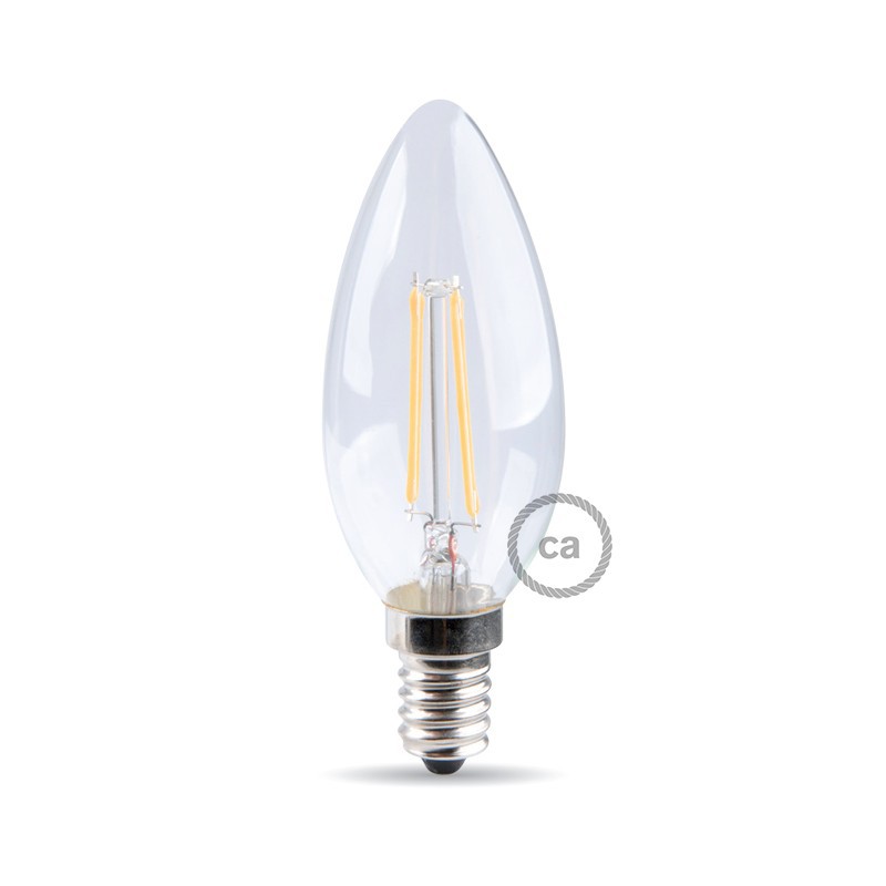 Bombilla filamento Led Aceituna 4W E14 Clara