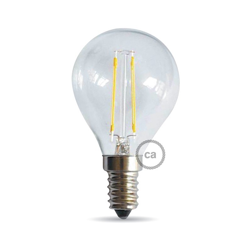 Bombilla filamento Led Esférica 4W E14 Clara