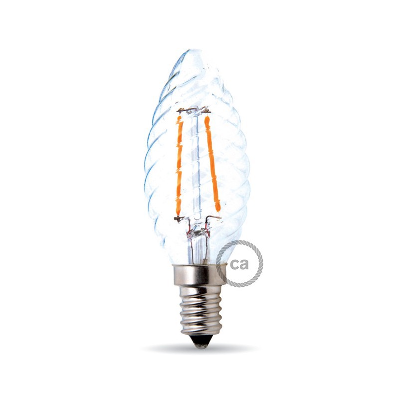 Bombilla filamento Led Vela Rizada 4W E14 Clara