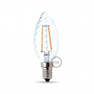 Bombilla filamento Led Vela Rizada 4W E14 Clara