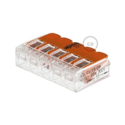 Borne universal 5 polos Transparente