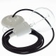 Pendel en porcelana, lámpara colgante cable textil Negro Glitter RL04