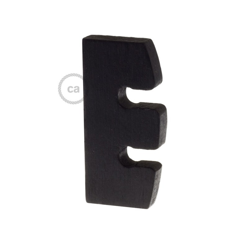 Ajustador de altura para lámpara colgante en madera pintada negro. Made in Italy.