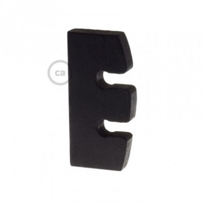 Ajustador de altura para lámpara colgante en madera pintada negro. Made in Italy.