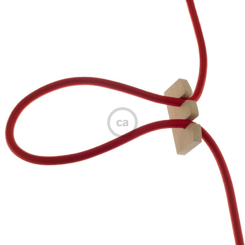 Ajustador de altura para lámpara colgante en madera neutral sin tratamiento. Made in Italy.