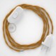 Cableado para lámpara, cable TM05 Efecto Seda Dorado 1,8m. Elige tu el color de la clavija y del interruptor!