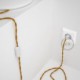 Cableado para lámpara, cable TM05 Efecto Seda Dorado 1,8m. Elige tu el color de la clavija y del interruptor!