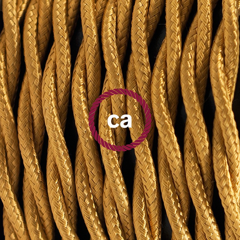 Cableado para lámpara, cable TM05 Efecto Seda Dorado 1,8m. Elige tu el color de la clavija y del interruptor!