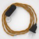 Cableado para lámpara, cable TM05 Efecto Seda Dorado 1,8m. Elige tu el color de la clavija y del interruptor!
