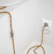 Cableado para lámpara, cable TM05 Efecto Seda Dorado 1,8m. Elige tu el color de la clavija y del interruptor!