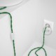 Cableado para lámpara, cable TM06 Efecto Seda Verde 1,8m. Elige tu el color de la clavija y del interruptor!