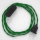 Cableado para lámpara, cable TM06 Efecto Seda Verde 1,8m. Elige tu el color de la clavija y del interruptor!