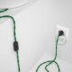 Cableado para lámpara, cable TM06 Efecto Seda Verde 1,8m. Elige tu el color de la clavija y del interruptor!