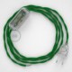 Cableado para lámpara, cable TM06 Efecto Seda Verde 1,8m. Elige tu el color de la clavija y del interruptor!