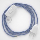 Cableado para lámpara, cable TM07 Efecto Seda Lila 1,8m. Elige tu el color de la clavija y del interruptor!