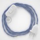 Cableado para lámpara, cable TM07 Efecto Seda Lila 1,8m. Elige tu el color de la clavija y del interruptor!