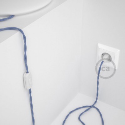 Cableado para lámpara, cable TM07 Efecto Seda Lila 1,8m. Elige tu el color de la clavija y del interruptor!