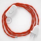 Cableado para lámpara, cable TM15 Efecto Seda Naranja 1,8m. Elige tu el color de la clavija y del interruptor!