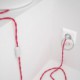 Cableado para lámpara, cable TM08 Efecto Seda Fuchsia 1,8m. Elige tu el color de la clavija y del interruptor!