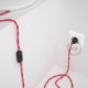 Cableado para lámpara, cable TM08 Efecto Seda Fuchsia 1,8m. Elige tu el color de la clavija y del interruptor!