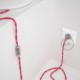 Cableado para lámpara, cable TM08 Efecto Seda Fuchsia 1,8m. Elige tu el color de la clavija y del interruptor!