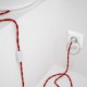 Cableado para lámpara, cable TM09 Efecto Seda Rojo 1,8m. Elige tu el color de la clavija y del interruptor!