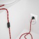 Cableado para lámpara, cable TM09 Efecto Seda Rojo 1,8m. Elige tu el color de la clavija y del interruptor!