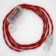 Cableado para lámpara, cable TM09 Efecto Seda Rojo 1,8m. Elige tu el color de la clavija y del interruptor!