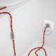 Cableado para lámpara, cable TM09 Efecto Seda Rojo 1,8m. Elige tu el color de la clavija y del interruptor!