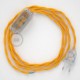 Cableado para lámpara, cable TM10 Efecto Seda Amarillo 1,8m. Elige tu el color de la clavija y del interruptor!