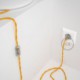 Cableado para lámpara, cable TM10 Efecto Seda Amarillo 1,8m. Elige tu el color de la clavija y del interruptor!