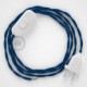 Cableado para lámpara, cable TM12 Efecto Seda Azul 1,8m. Elige tu el color de la clavija y del interruptor!