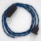 Cableado para lámpara, cable TM12 Efecto Seda Azul 1,8m. Elige tu el color de la clavija y del interruptor!