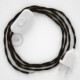 Cableado para lámpara, cable TM13 Efecto Seda Marrón 1,8m. Elige tu el color de la clavija y del interruptor!