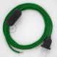 Cableado para lámpara, cable RM06 Efecto Seda Verde 1,8m. Elige tu el color de la clavija y del interruptor!