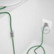 Cableado para lámpara, cable RM06 Efecto Seda Verde 1,8m. Elige tu el color de la clavija y del interruptor!